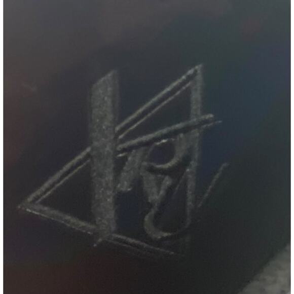 black vegan leather lace up boots glossy flat sole size 7 witchcore - Picture 7 of 8